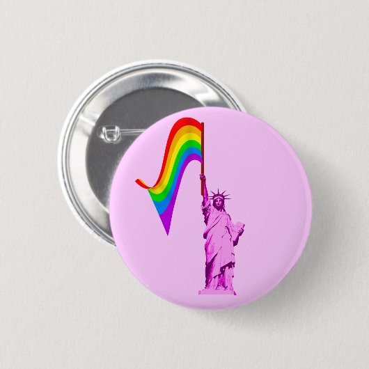 LGBT Vrijheidsbeeld Button (Voorkant /achterkant)
