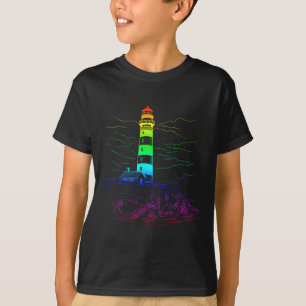 Lgbt Vuurtoren Homoseksueel Boot Zeekant Regenboog T-shirt