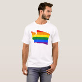 LGBT Washington, US State flag map T-Shirt (Voorkant volledig)
