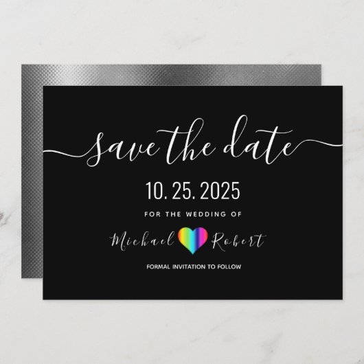 LGBT Weddenschap bewaart de datum Save The Date (Voorkant / Achterkant)