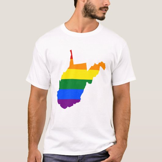 LGBT West Virginia, US State flag map T-Shirt (Voorkant)
