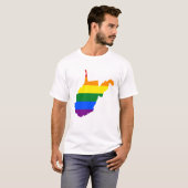 LGBT West Virginia, US State flag map T-Shirt (Voorkant volledig)