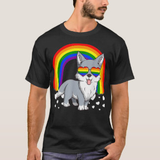 LGBT Wolf Gay Pride Rainbow LGBTQ Cute Gift T-shirt