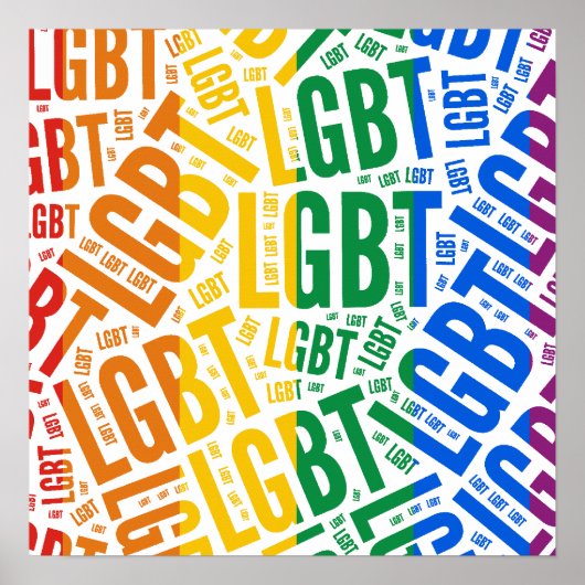 LGBT WORD PATROON COLOR POSTER (Voorkant)