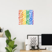 LGBT WORD PATROON COLOR POSTER (Thuiskantoor)