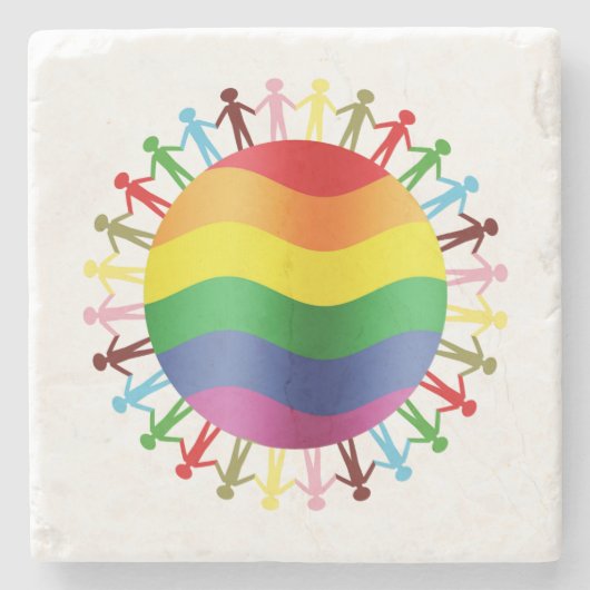LGBT World Harmony Stenen Onderzetter (Voorkant)