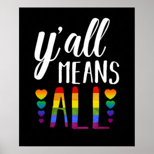 LGBT YALL BETEKENT ALLE Gay Pride Poster