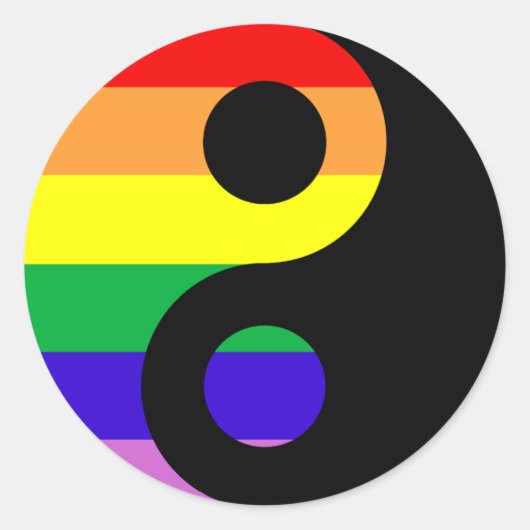 LGBT Yin Yang Ronde Sticker (Voorkant)
