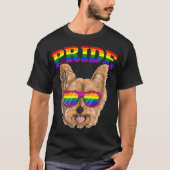 LGBT Yorkshire Terrier Yorkie Dog Gay Pride Rainbo T-shirt (Voorkant)