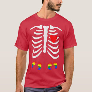 LgBt Zwangerschap Aankondiging Twin Skeleton Baby T-shirt