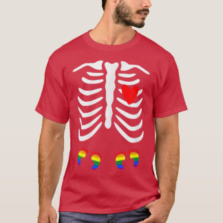 LgBt Zwangerschap Aankondiging Twin Skeleton Baby T-shirt