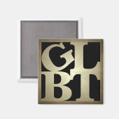 LGBT Zwarte Pop Vierkante Magneet (Voorkant / Achterkant)