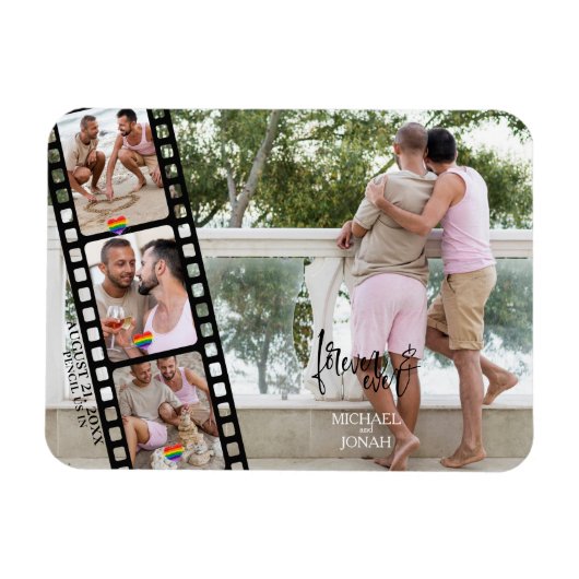 LGBTQ 4 FOTO Filmstrip sparen de Datum Magneet (Horizontaal)