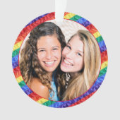 LGBTQ aangepaste foto gay pride regenboogvlag lijs Ornament (voorkant)