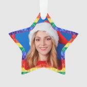 LGBTQ aangepaste foto homoregenboogvlag lijst ster Ornament (voorkant)