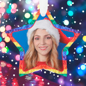 LGBTQ aangepaste foto homoregenboogvlag lijst ster Ornament
