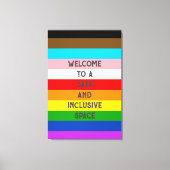 LGBTQ Aanpasbare Progress Pride Vlag Rainbow Canvas Afdruk (Voorkant)