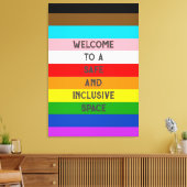 LGBTQ Aanpasbare Progress Pride Vlag Rainbow Canvas Afdruk (Insitu (Woonkamer))