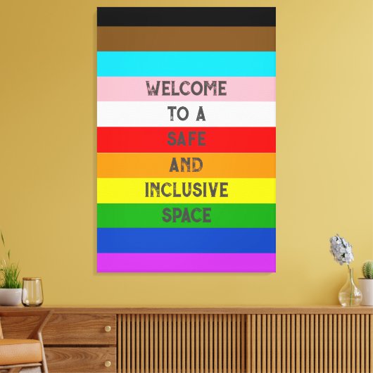 LGBTQ Aanpasbare Progress Pride Vlag Rainbow Canvas Afdruk (Insitu (Woonkamer))