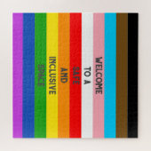 LGBTQ Aanpasbare Progress Pride Vlag Rainbow Legpuzzel (Horizontaal)