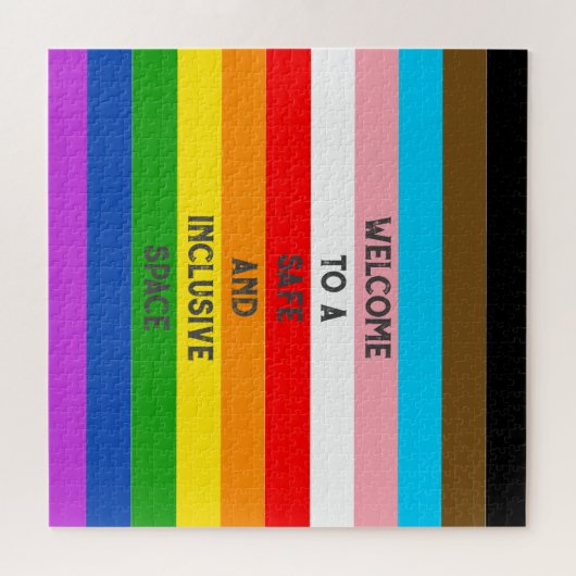 LGBTQ Aanpasbare Progress Pride Vlag Rainbow Legpuzzel (Horizontaal)