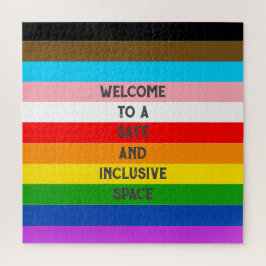 LGBTQ Aanpasbare Progress Pride Vlag Rainbow Legpuzzel