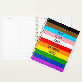 LGBTQ Aanpasbare Progress Pride Vlag Rainbow Planner