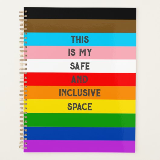 LGBTQ Aanpasbare Progress Pride Vlag Rainbow Planner (Voorkant)