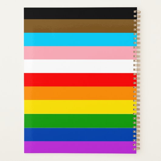 LGBTQ Aanpasbare Progress Pride Vlag Rainbow Planner (Achterkant)