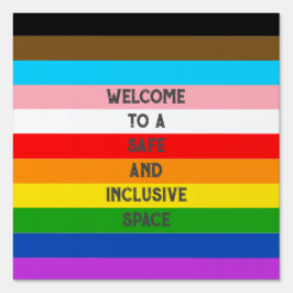 LGBTQ Aanpasbare Progress Pride Vlag Rainbow Tuinbord