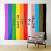 LGBTQ Aanpasbare Progress Pride Vlag Rainbow Wandkleed (In Situ (horizontaal))