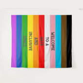 LGBTQ Aanpasbare Progress Pride Vlag Rainbow Wandkleed (Voorkant (horizontaal))