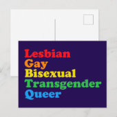 LGBTQ Acronym Rainbow Gay Pride Paars Briefkaart (Voorkant / Achterkant)
