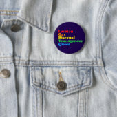 LGBTQ Acronym Rainbow Gay Pride Paars Ronde Button 5,7 Cm (In situ)