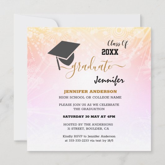 LGBTQ Afstuderen en regenboogvaart Vlag Afstuderen Kaart (Achterkant)