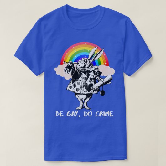 LGBTQ Alice-In-Wonderland White Rabbit - Be Gay Do T-shirt (Design voorkant)