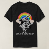 LGBTQ Alice-In-Wonderland Witte Konijn Liefde Is E T-shirt (Design voorkant)