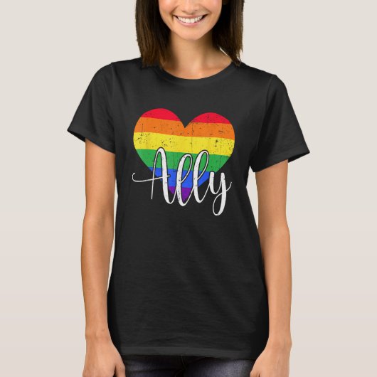 LGBTQ Ally for Gay Pride Support T-shirt (Voorkant)