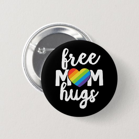 LGBTQ Ally Free Mam Hugs Pride Month Ronde Button 5,7 Cm (Voorkant /achterkant)