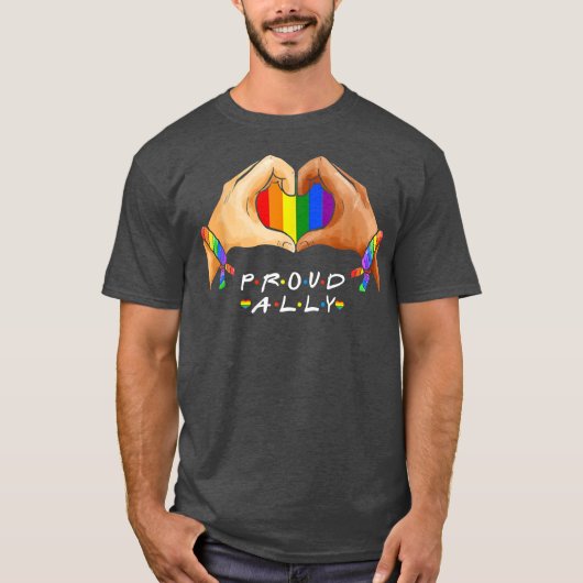 LGBTQ Ally Gay Pride Mannen Vrouwen T-shirt (Voorkant)