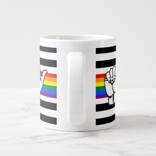 LGBTQ+ Ally Pride Amerikaanse Gebarentaal Grote Koffiekop (Achterkant)