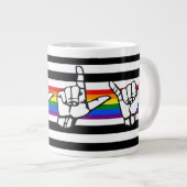 LGBTQ+ Ally Pride Amerikaanse Gebarentaal Grote Koffiekop (Voorkant rechts)
