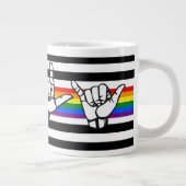 LGBTQ+ Ally Pride Amerikaanse Gebarentaal Grote Koffiekop (Rechts)