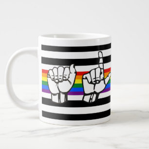 LGBTQ+ Ally Pride Amerikaanse Gebarentaal Grote Koffiekop