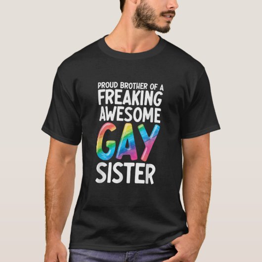 LGBTQ Ally Pride Support Grappige Trotse Broer van T-shirt (Voorkant)