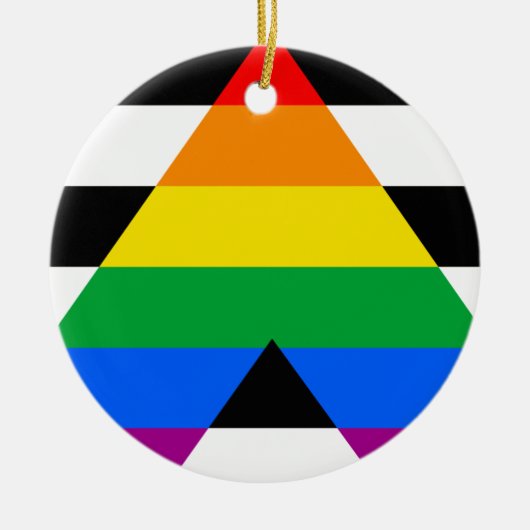 LGBTQ+ Ally-vlag Keramisch Ornament (Voorkant)
