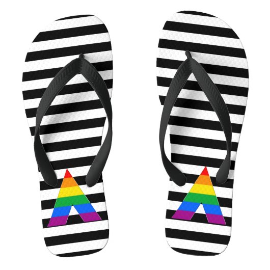 LGBTQ+ Ally vlag kleuren Teenslippers (Voetbed)