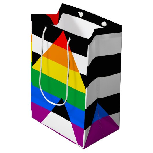 LGBTQ+ Ally-vlag Medium Cadeauzakje (Voorkant Gekanteld)
