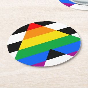 LGBTQ+ Ally-vlag Ronde Kartonnen Onderzetter