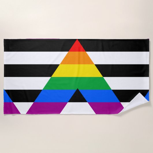 LGBTQ+ Ally-vlag Strandlaken (Voorkant)